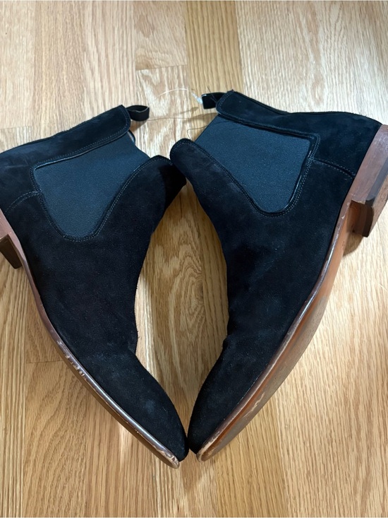 Aldo Black Suede Chelsea Boots — Sleek Slip-On Ankle Boots Sz 13 Men’s Leather